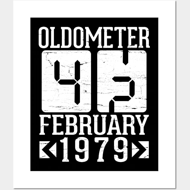 Oldometer 42 Years Born In February 1979 Happy Birthday To Me You Papa Daddy Mom Uncle Brother Son Wall Art by DainaMotteut